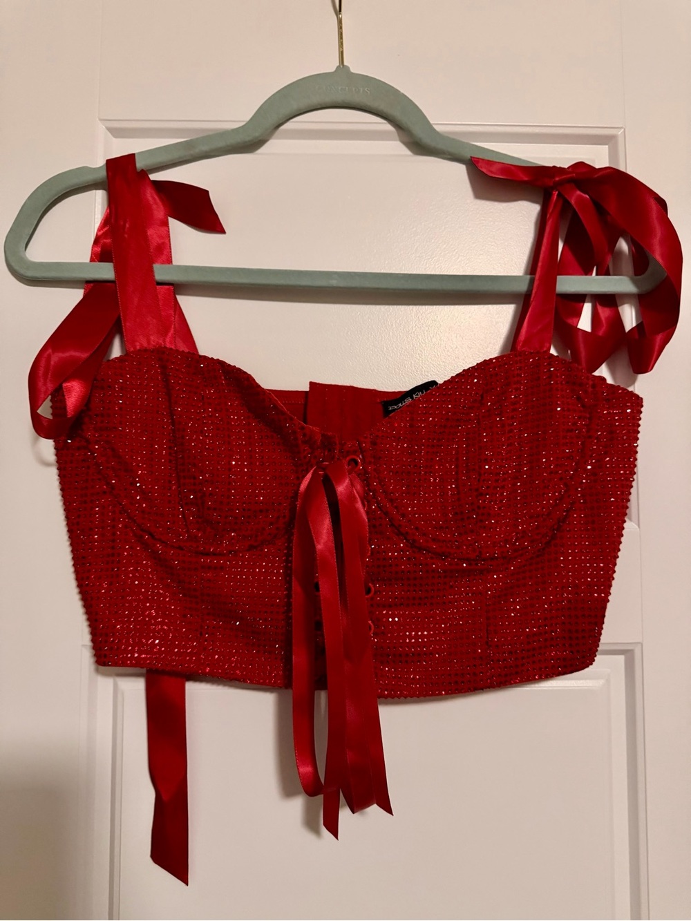 Red Rhinestone Bustier Crop Top - Dolls Kill - Wizard of Oz